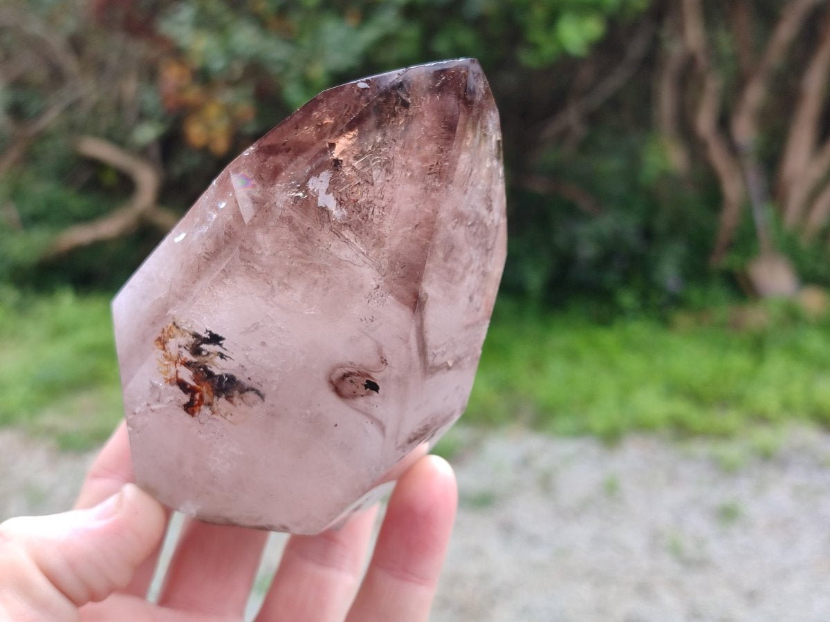 Polished Dark Morion Smokey Quartz and Smokey Window Crystals x 2 From Madagascar - Toprock Gemstones and Minerals 