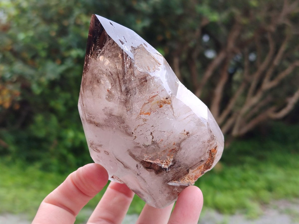 Polished Dark Morion Smokey Quartz and Smokey Window Crystals x 2 From Madagascar - Toprock Gemstones and Minerals 