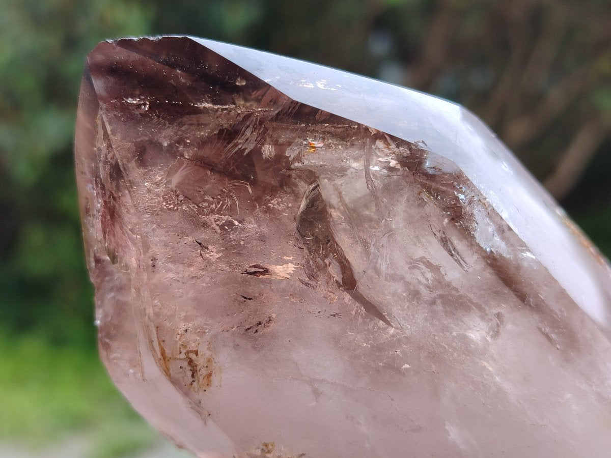 Polished Dark Morion Smokey Quartz and Smokey Window Crystals x 2 From Madagascar - Toprock Gemstones and Minerals 