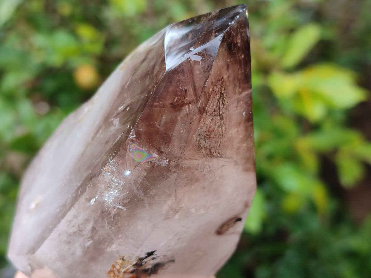 Polished Dark Morion Smokey Quartz and Smokey Window Crystals x 2 From Madagascar - Toprock Gemstones and Minerals 