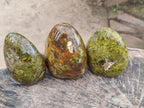 Polished Green Opal Standing Display Pieces x 3 From Betroka, Madagascar - Toprock Gemstones and Minerals 