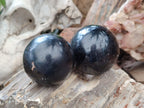 Polished Black Basalt Spheres x 6 From Madagascar - Toprock Gemstones and Minerals 