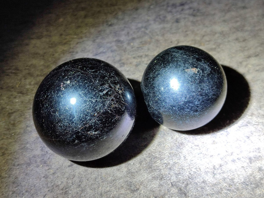 Polished Black Basalt Spheres x 6 From Madagascar - Toprock Gemstones and Minerals 