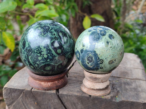 Polished Stromatolite Spheres x 3 From Katsepy, Madagascar - Toprock Gemstones and Minerals 