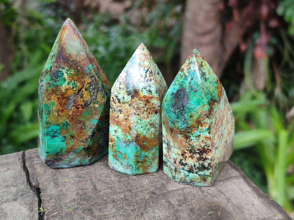 Polished African Turquoise Chrysocolla Display Crystals x 6 From South Africa - Toprock Gemstones and Minerals 