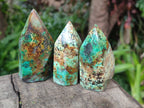 Polished African Turquoise Chrysocolla Display Crystals x 6 From South Africa - Toprock Gemstones and Minerals 