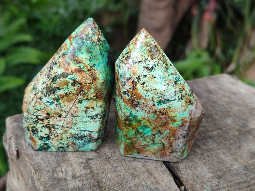 Polished African Turquoise Chrysocolla Display Crystals x 6 From South Africa - Toprock Gemstones and Minerals 