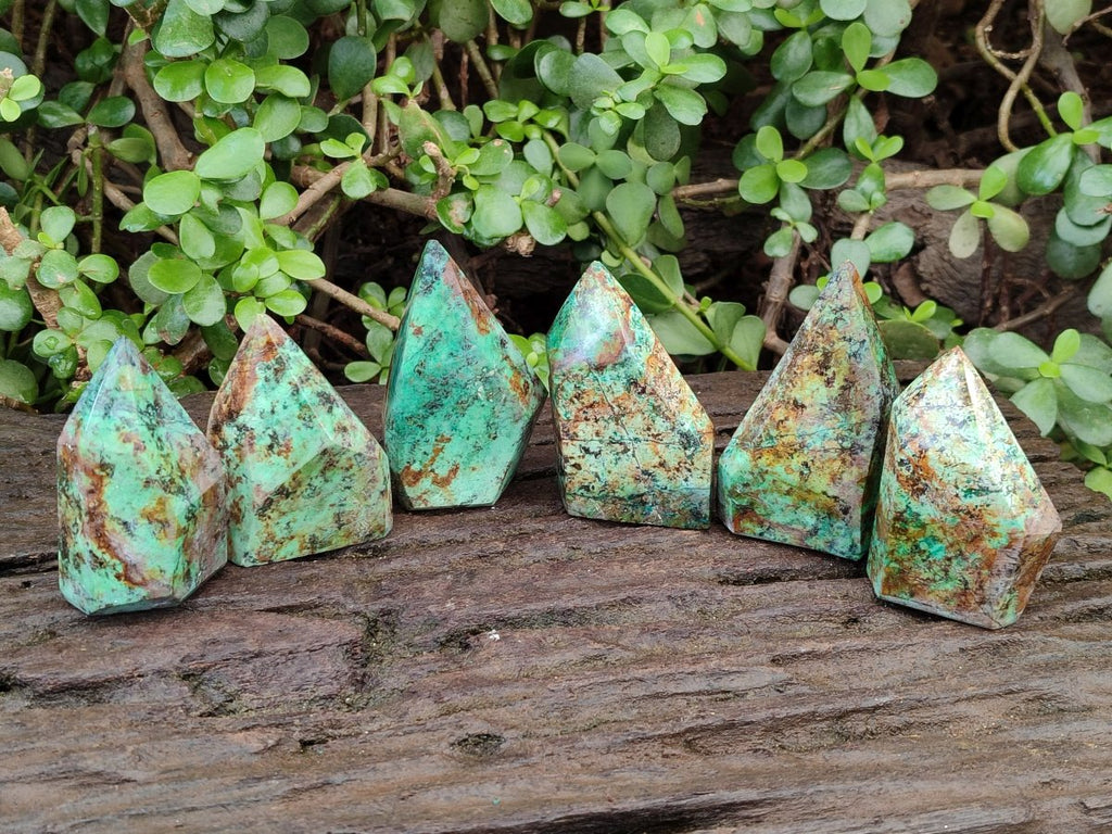 Polished African Turquoise Chrysocolla Display Crystals x 6 From South Africa - Toprock Gemstones and Minerals 