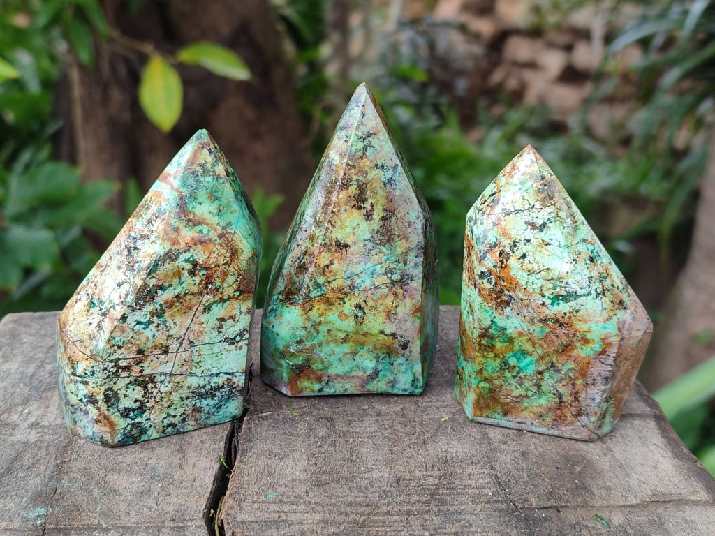 Polished African Turquoise Chrysocolla Display Crystals x 6 From South Africa - Toprock Gemstones and Minerals 