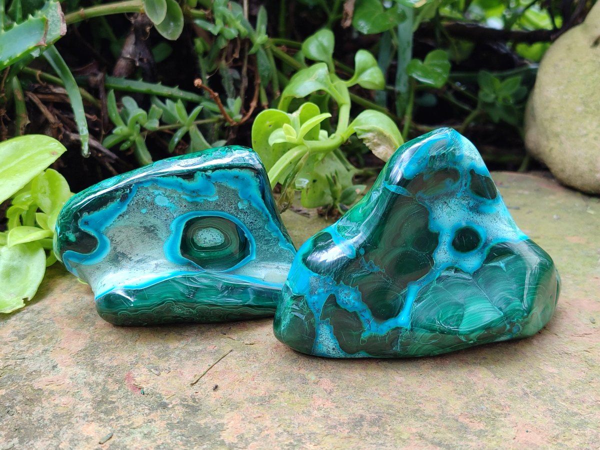 Polished Malacolla Free Forms x 4 From Kulukuluku, Congo - Toprock Gemstones and Minerals 