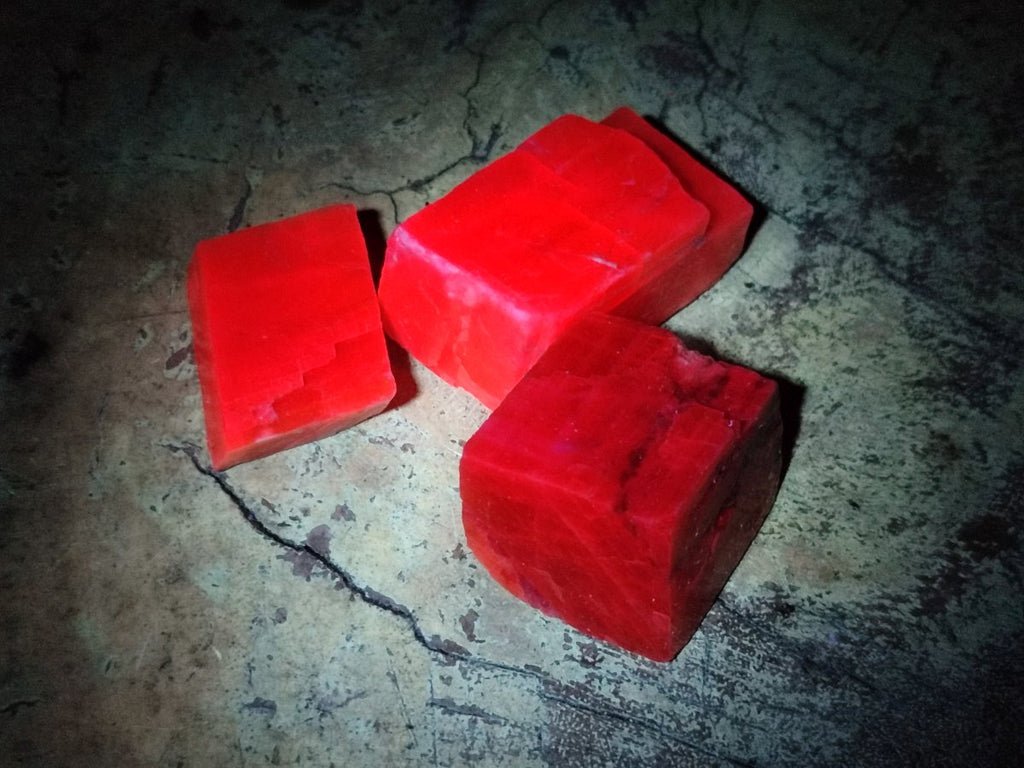 Natural Rhombohedral Sunset Orange Calcite Specimens x 35 From Spitzkop, Namibia - Toprock Gemstones and Minerals 