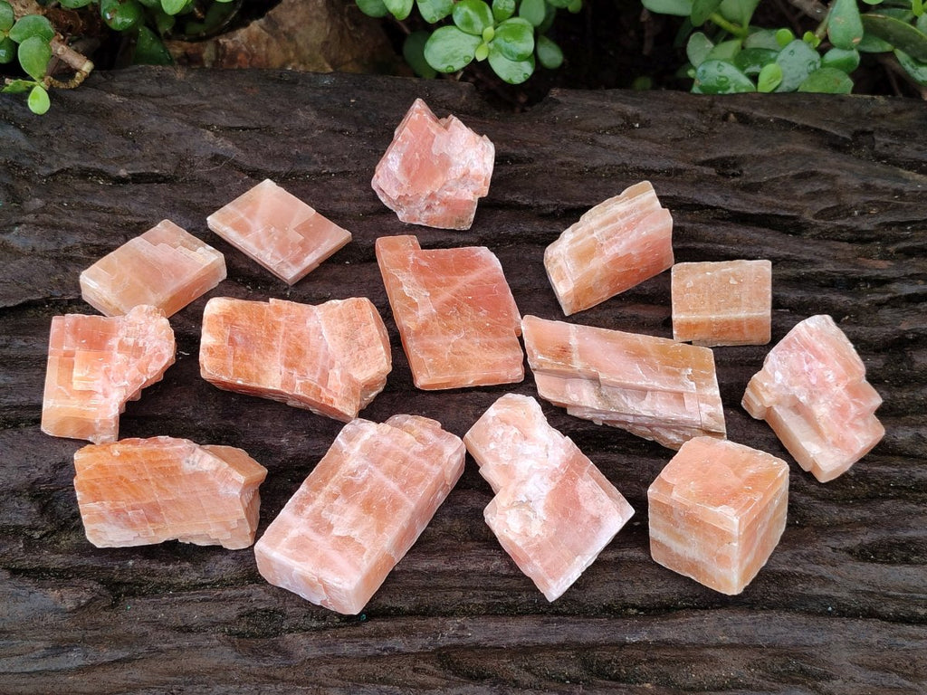 Natural Rhombohedral Sunset Orange Calcite Specimens x 35 From Spitzkop, Namibia - Toprock Gemstones and Minerals 