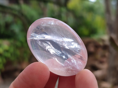 Polished Gemmy Rose Quartz Palm Stones x 45 From Madagascar - Toprock Gemstones and Minerals 