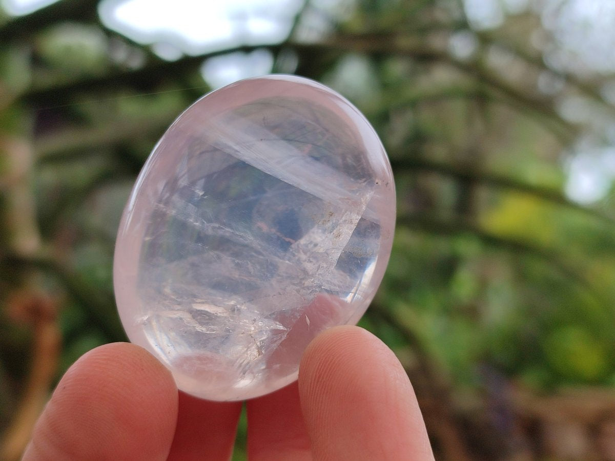 Polished Gemmy Rose Quartz Palm Stones x 45 From Madagascar - Toprock Gemstones and Minerals 