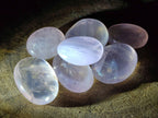 Polished Gemmy Rose Quartz Palm Stones x 45 From Madagascar - Toprock Gemstones and Minerals 