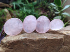 Polished Gemmy Rose Quartz Palm Stones x 45 From Madagascar - Toprock Gemstones and Minerals 