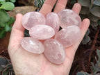Polished Gemmy Rose Quartz Palm Stones x 45 From Madagascar - Toprock Gemstones and Minerals 