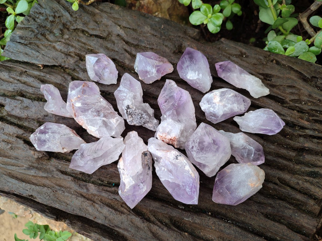 Natural Jacaranda Amethyst Single Crystals x 35 From Mumbwa, Zambia - Toprock Gemstones and Minerals 