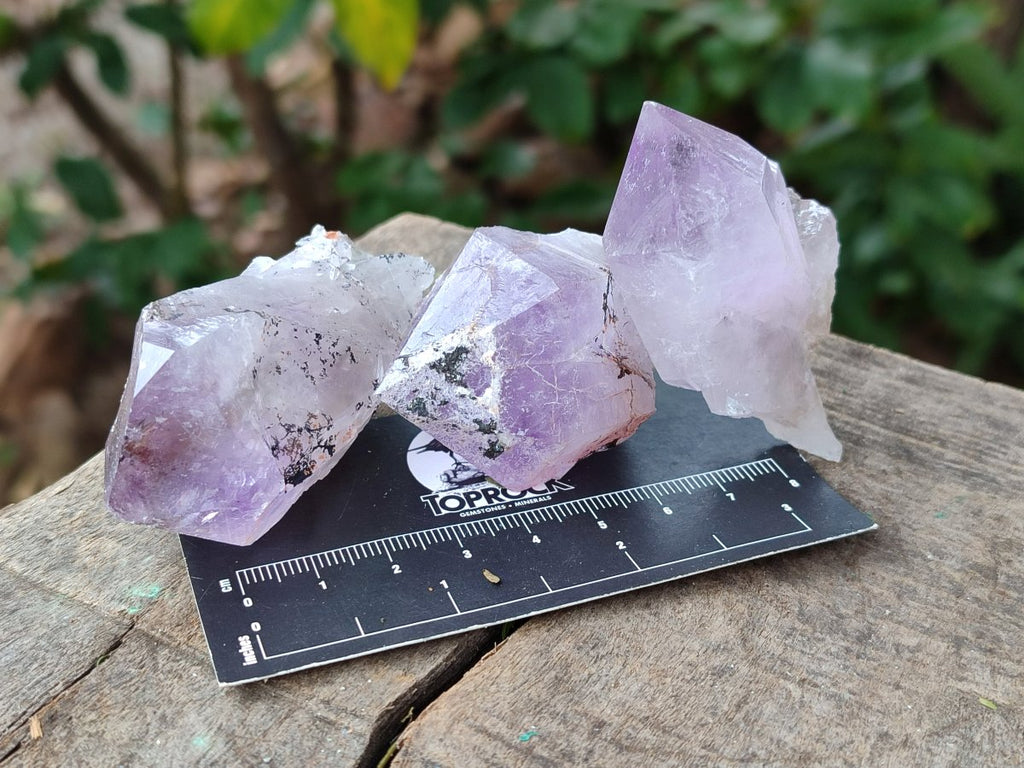 Natural Jacaranda Amethyst Single Crystals x 35 From Mumbwa, Zambia - Toprock Gemstones and Minerals 
