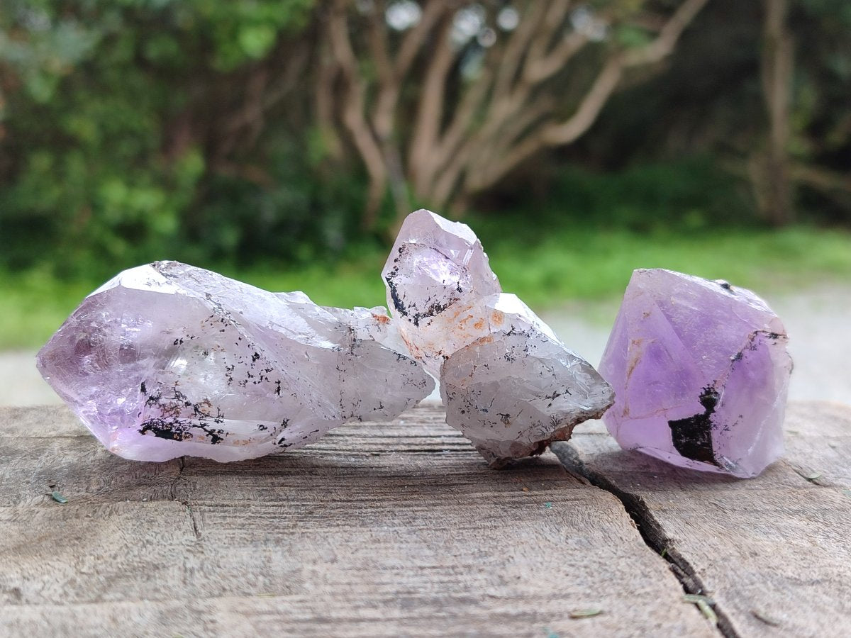 Natural Jacaranda Amethyst Single Crystals x 35 From Mumbwa, Zambia - Toprock Gemstones and Minerals 