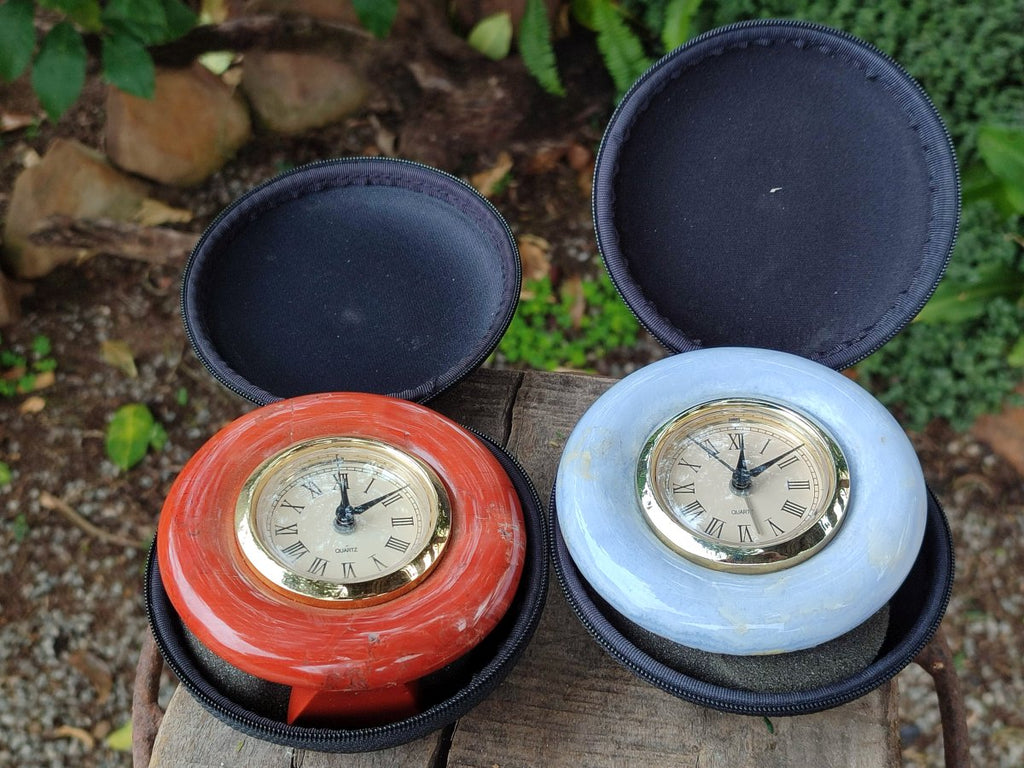 Polished Mixed Multi Mineral Clocks x 2 From South Africa - Toprock Gemstones and Minerals 