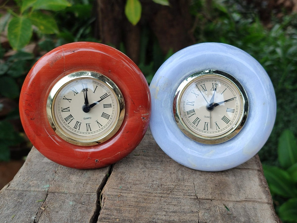 Polished Mixed Multi Mineral Clocks x 2 From South Africa - Toprock Gemstones and Minerals 