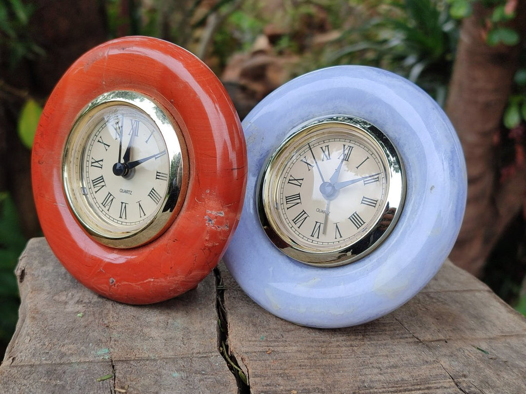 Polished Mixed Multi Mineral Clocks x 2 From South Africa - Toprock Gemstones and Minerals 