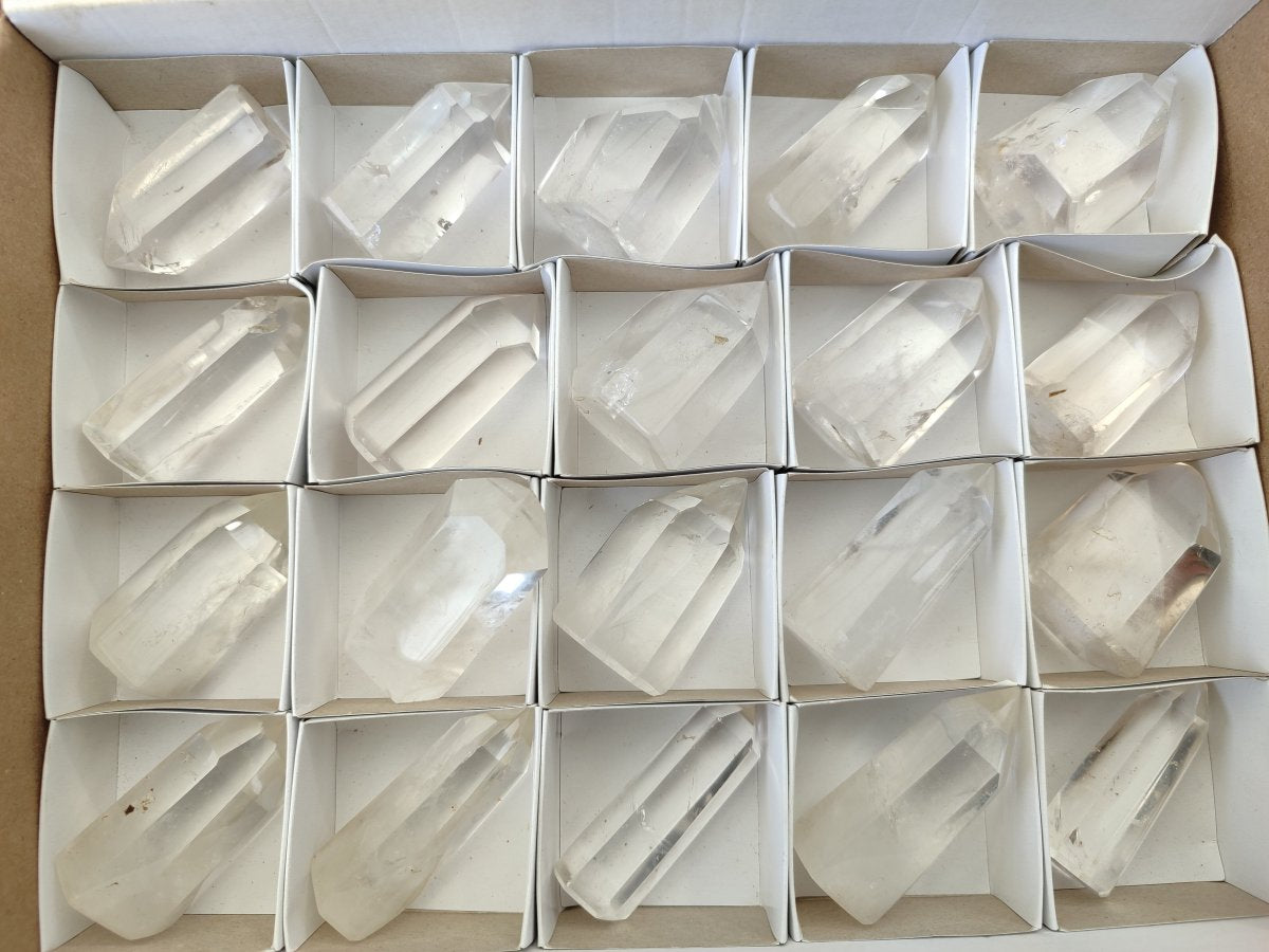 Polished Clear Quartz Display Crystals x 20 From Madagascar - Toprock Gemstones and Minerals 