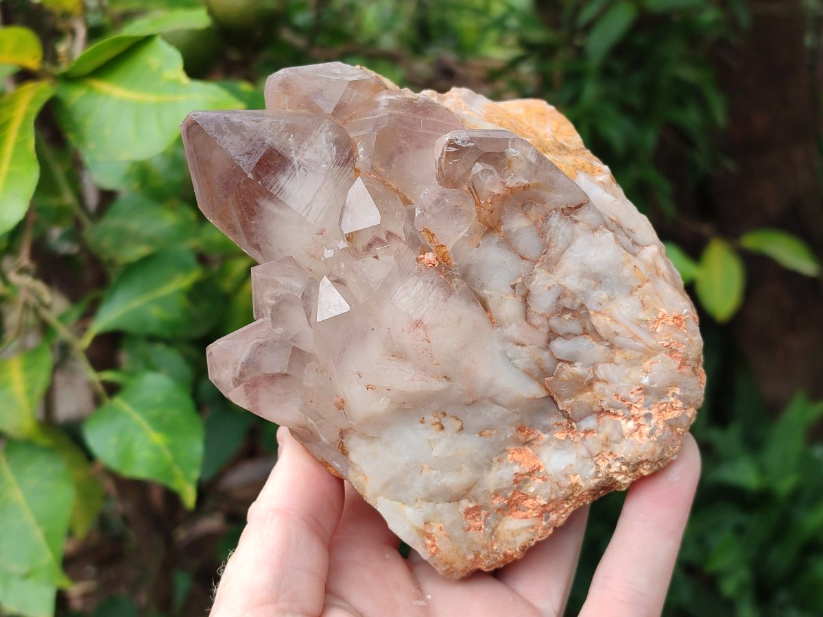Natural Red Hematoid Quartz Crystal Clusters x 3 From Karoi, Zimbabwe - Toprock Gemstones and Minerals 