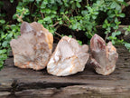 Natural Red Hematoid Quartz Crystal Clusters x 3 From Karoi, Zimbabwe - Toprock Gemstones and Minerals 