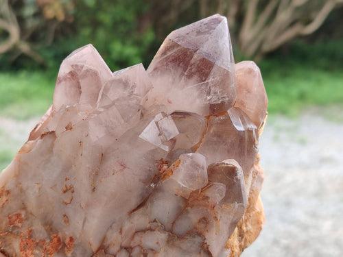 Natural Red Hematoid Quartz Crystal Clusters x 3 From Karoi, Zimbabwe - Toprock Gemstones and Minerals 