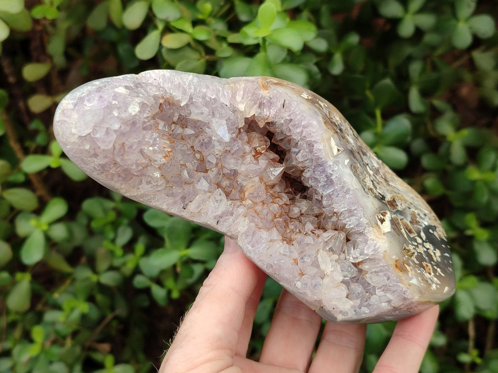 Polished Crystalline Agate Standing Free Form and Heart x 2 From Maintirano, Madagascar - Toprock Gemstones and Minerals 