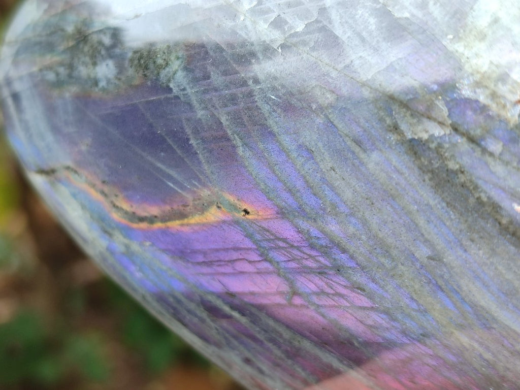 Polished Rare Purple Sunset Flash Labradorite Standing Display Pieces x 3 From Madagascar - Toprock Gemstones and Minerals 