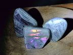Polished Rare Purple Sunset Flash Labradorite Standing Display Pieces x 3 From Madagascar - Toprock Gemstones and Minerals 