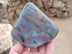 Polished Rare Purple Sunset Flash Labradorite Standing Display Pieces x 3 From Madagascar - Toprock Gemstones and Minerals 