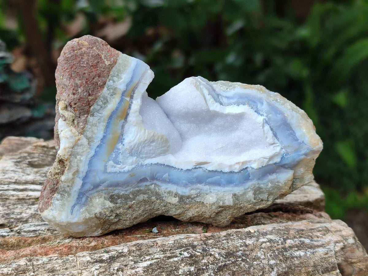 Natural Blue Lace Agate Geode Specimens x 6 From Nsanje, Malawi - Toprock Gemstones and Minerals 