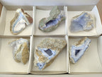 Natural Blue Lace Agate Geode Specimens x 6 From Nsanje, Malawi - Toprock Gemstones and Minerals 