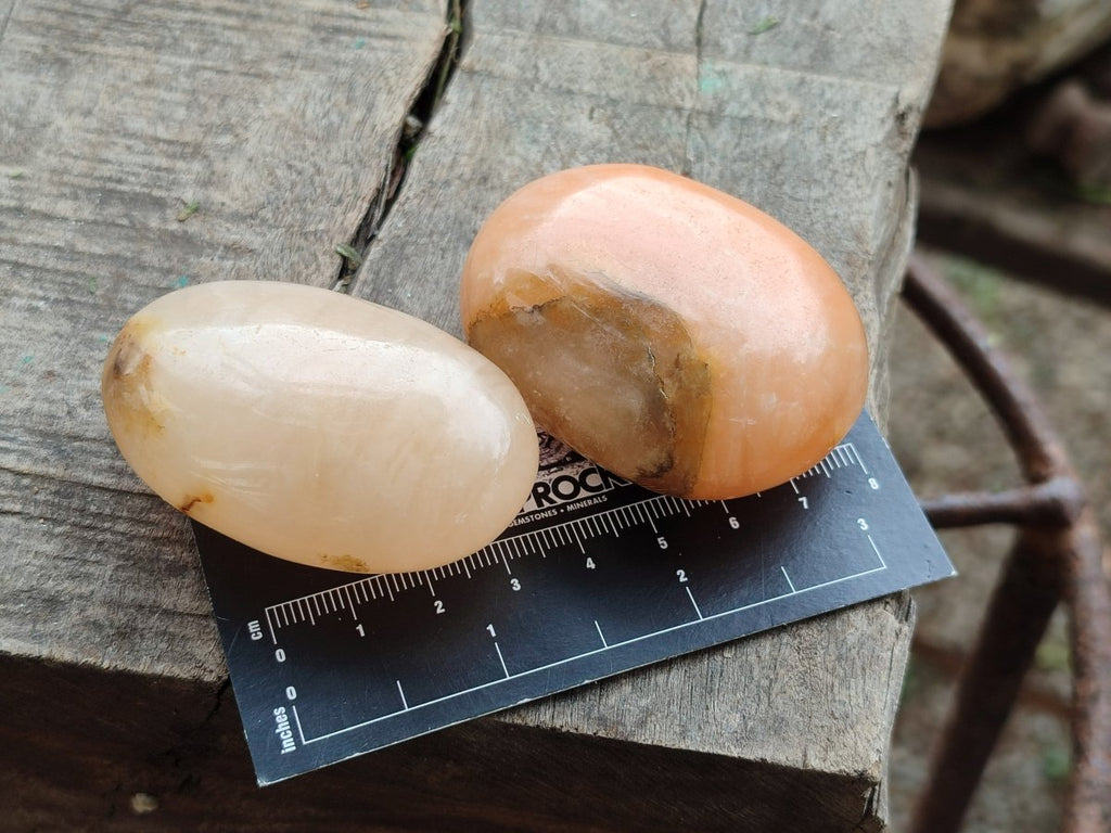 Polished Orange Twist Calcite Galets x 25 From Maevantanana, Madagascar - Toprock Gemstones and Minerals 