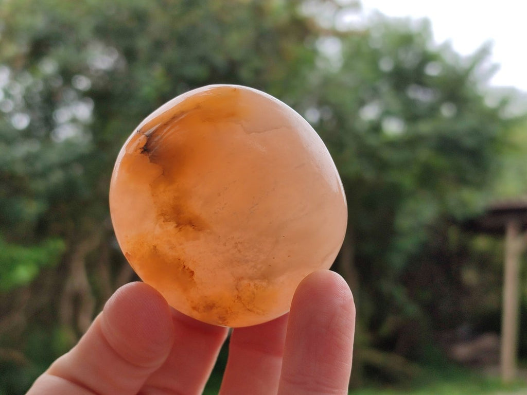 Polished Orange Twist Calcite Galets x 25 From Maevantanana, Madagascar - Toprock Gemstones and Minerals 