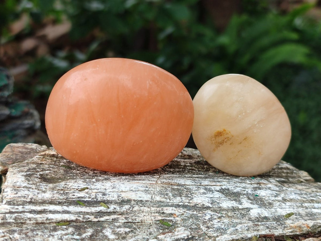 Polished Orange Twist Calcite Galets x 25 From Maevantanana, Madagascar - Toprock Gemstones and Minerals 
