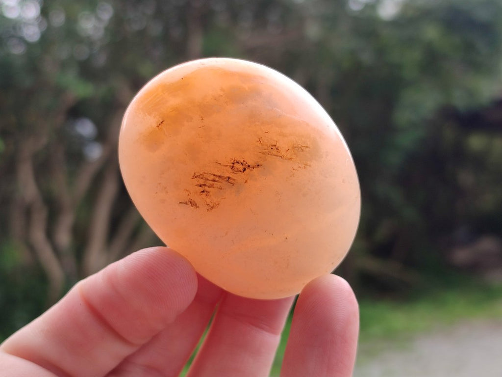 Polished Orange Twist Calcite Galets x 25 From Maevantanana, Madagascar - Toprock Gemstones and Minerals 
