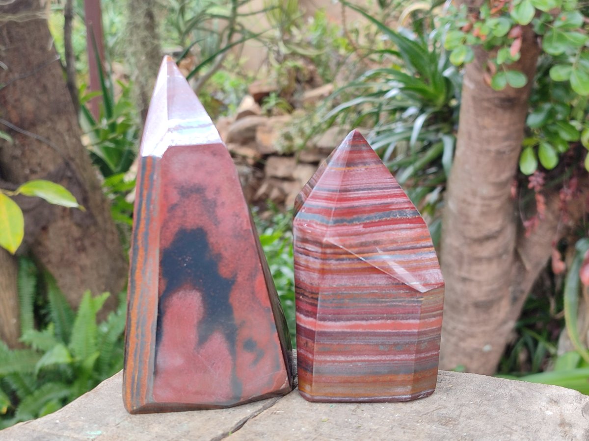 Polished Banded Tiger Iron Display Crystals x 2 From South Africa - Toprock Gemstones and Minerals 