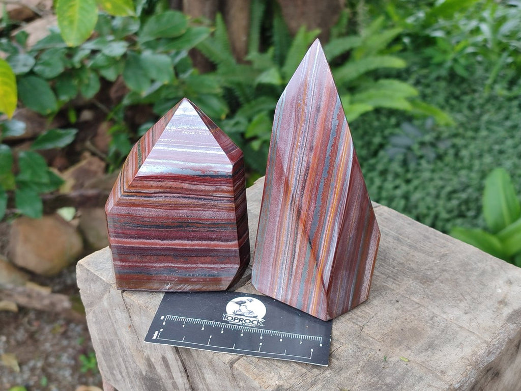 Polished Banded Tiger Iron Display Crystals x 2 From South Africa - Toprock Gemstones and Minerals 