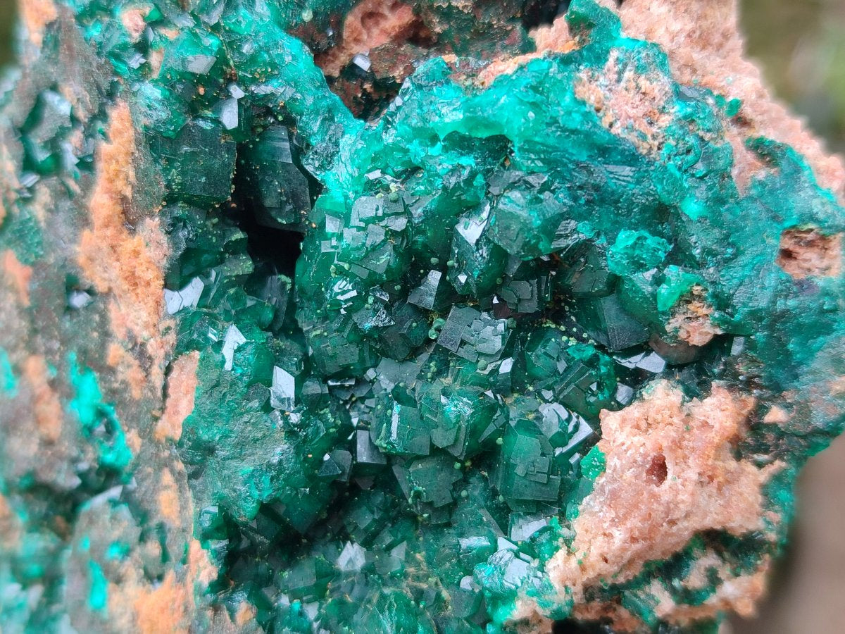 Natural Cabinet Dioptase on Dolomite Specimens x 3 From Likasi, Congo - Toprock Gemstones and Minerals 