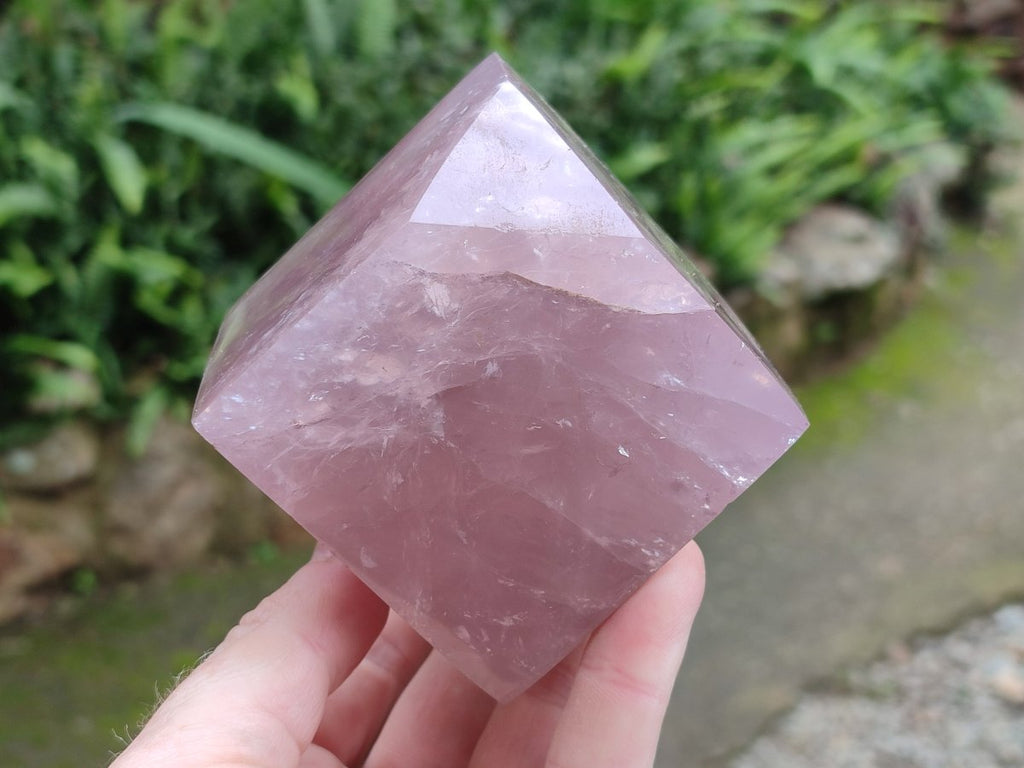 Polished Gemmy Rose Quartz Cubes x 2 From Madagascar - Toprock Gemstones and Minerals 