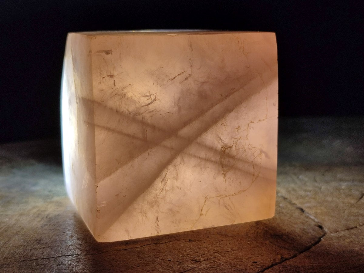 Polished Gemmy Rose Quartz Cubes x 2 From Madagascar - Toprock Gemstones and Minerals 