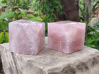 Polished Gemmy Rose Quartz Cubes x 2 From Madagascar - Toprock Gemstones and Minerals 
