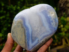 Polished Blue Lace Agate Standing Display Pieces x 2 From Nsanje, Malawi - Toprock Gemstones and Minerals 