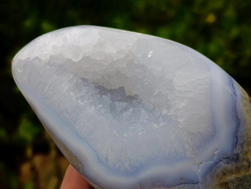 Polished Blue Lace Agate Standing Display Pieces x 2 From Nsanje, Malawi - Toprock Gemstones and Minerals 