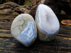 Polished Blue Lace Agate Standing Display Pieces x 2 From Nsanje, Malawi - Toprock Gemstones and Minerals 